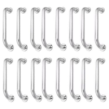 Imagem de Alça de Apoio 30cm Barra Inox Kit 14 Unidades Idoso Deficiente Acessib