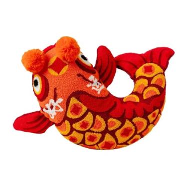 Imagem de WeiLaiKeQi Travesseiro de pelúcia de ano novo chinês, brinquedo de pelúcia, festival de ano lunar, decoração de festa macia, presentes, almofada lavável, Peixe Koi