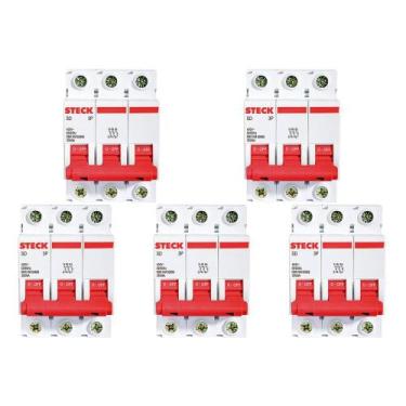 Imagem de Kit C/5 - Disjuntor Steck Din Tripolar 63A Sd63 3Ka