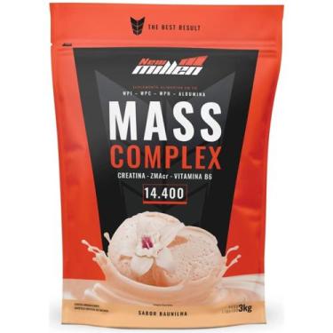 Imagem de Hipercalórico Mass Complex 14.400 New Millen 3kg, Baunilha
