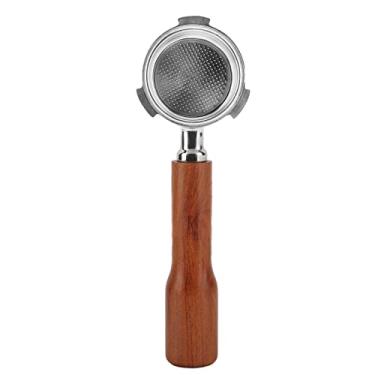 Imagem de Filtro de café sem fundo de 51 mm com cabo de madeira maciça, filtro sem fundo para máquina de café de camada única, compatível com máquinas italianas e alemãs (estilo 1)