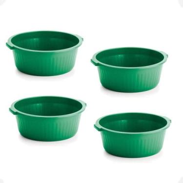 Imagem de Kit 4 Balde Bacia Multiuso de Plástico canelada 12 Litros - Arqplast