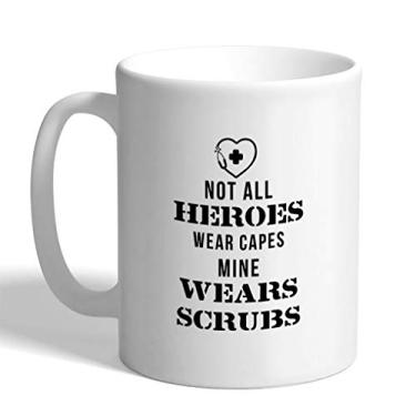 Imagem de Caneca de café 325 ml Not All Heroes Wear Capes Scrubs Doctor Nurse Quarantine Ceramic Tea Cup Oz
