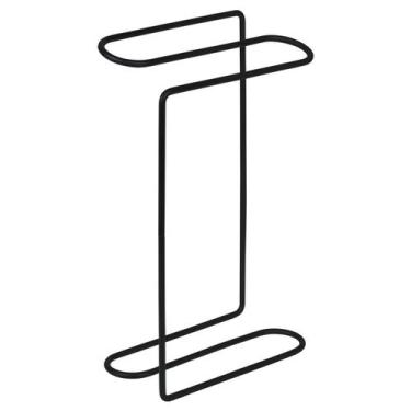 Imagem de Suporte De Toalha Lavabo Curvy Em Aço Carbono Preto Bel Fix