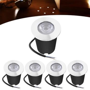 Imagem de Kit 5 Balizador Spot Led Embutir Chão Piso Jardim 1w Quente