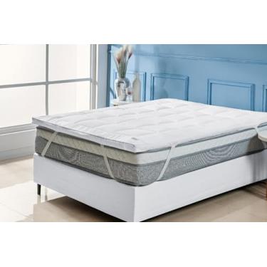 Imagem de Pillow Top Super Touch King em Espuma comfort de alta resiliência e Capa removível em micropercal Branco Bernadete Casa