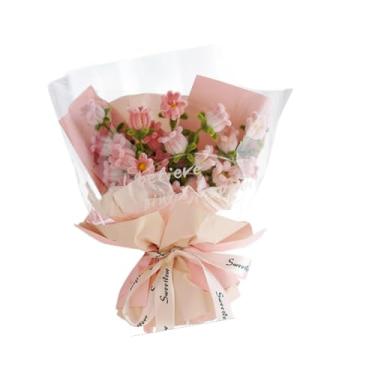 Imagem de Sclmgo Conjunto de Buquê de Flores de Crochê Faça Você Mesmo para Centro de Mesa E Comemorações, Campânula