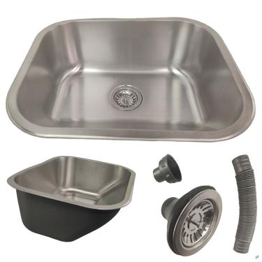 Imagem de Tanque Lavanderia Lavar Roupa 30l Aço Inox Balcao Pia Com Valvula Sifao Limpeza Lavabo Casa