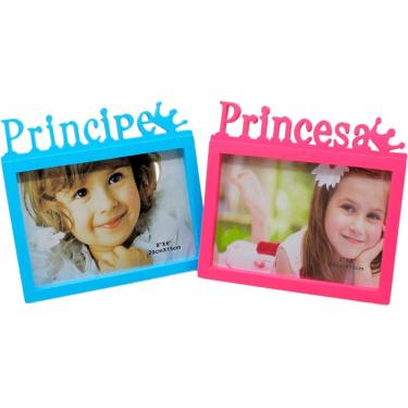 Imagem de Dupla Porta Retrato Infantil Mural Princesa Príncipe 20x15cm