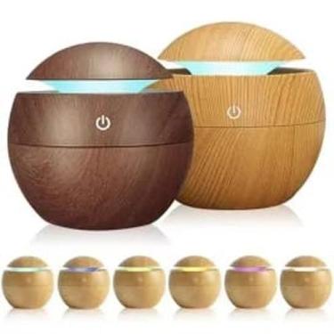 Imagem de Difusor Aromatizador Umidificador De Ar USB LED Colorido - Sem Marca