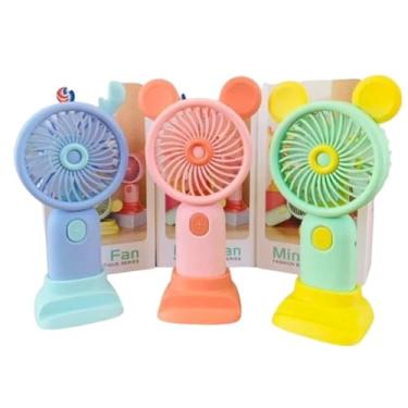 Imagem de Ventilador Portátil USB, Mini Ventilador de Mesa e Mão, Recarregável, 16 x 8,5 cm, Silencioso