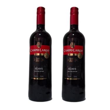 Imagem de Vinho campo largo de mesa tinto suave garrafa vidro 750ml kit 02 garra