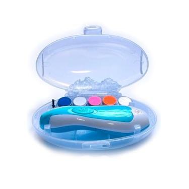 Imagem de Lixa de Unha Elétrico Aparador Cortador Unha Para Bebê Infantil Com Estojo e 6 lixas (Azul)