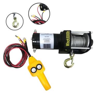 Imagem de Guincho Elétrico 12V 3000 LB com Cabo Aço 6 metros 1361 Kg Importway I
