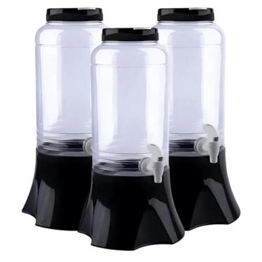 Imagem de 3 Pote Suqueira com Suporte Preta 3,5LT Grande Multiuso Dispenser Prod