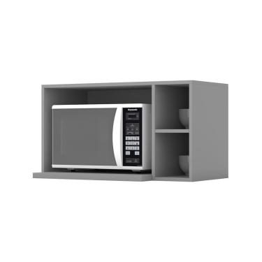 Imagem de Armário Aéreo Micro-ondas Americana Cinza - Móveis Henn Cinza
