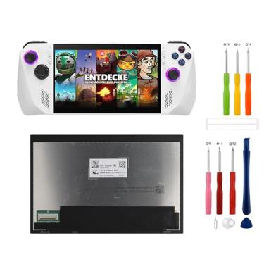 Imagem de SwarKing Substituição compatível com ASUS ROG Ally RC71L 17.8 cm (preto sem moldura) Montagem digitalizador de tela sensível ao toque com ferramentas de reparo