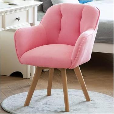 Imagem de Poltrona Giratória Cadeira De Acento Em Tecido Cadeiras De Jantar Cadeira De Mesa Sem Rodas Com Pernas De Madeira Robustas Para Espaço Pequeno, Cadeira De Braço De Veludo Cadeira, Green