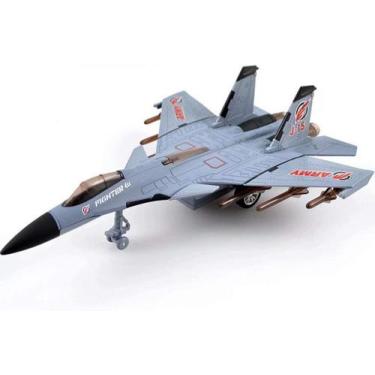 Imagem de Aviões modelo de avião de brinquedo Alloy Pull Back Fighter para menin