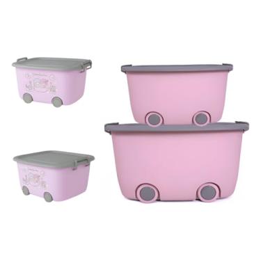 Imagem de Kit 4 Organizadores Rodinhas Carrinhos Blocos Livros P P M G