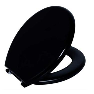 Imagem de Assento Sanitário Almofadado Tampa De Vaso Oval Astra Preto