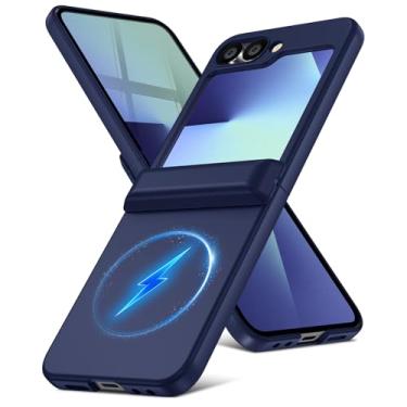 Imagem de YSLBWLE Capa para Samsung Galaxy Z Flip 6 / Z Flip7 fe/Z Flip 5 com proteção de dobradiça e carregamento magnético e fina, capa de telefone de proteção militar de corpo inteiro para ZFlip 6 / ZFlip 5