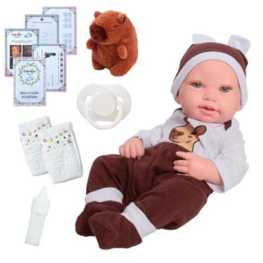 Imagem de Boneca Realista Roupa Capivara 100% Vinil com Pelúcia - Cegonha Reborn