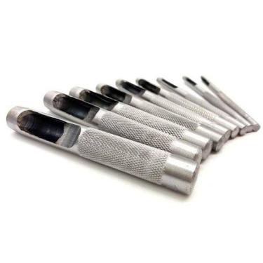 Imagem de Kit Jogo Vazador de Couro EVA 8 Peças Starfer Furador Perfurador Lona Papelão Manual Circulo 3mm a 10mm Artesanato