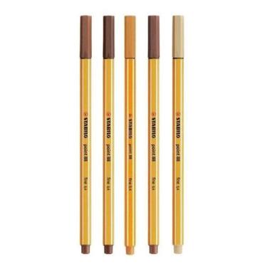 Imagem de Caneta Fineliner 0.4mm Point 88 5 Tons De Marrom - Stabilo - Tend Tudo