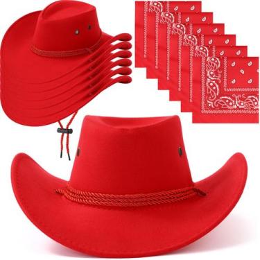 Imagem de Chapéu de caubói e bandana Zhanmai Western Party Traje x12
