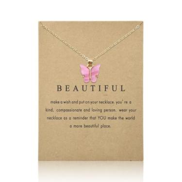Imagem de Sisadodo Presentes de aniversário de Natal para mulheres, meninas, colares com pingente de borboleta para amigas, filhas e netas, Small, Metal, Sem Pedra Preciosa