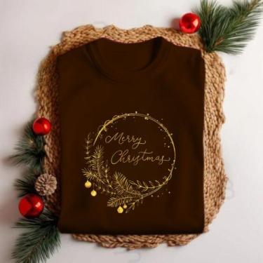 Imagem de Camiseta Unissex Natal Merry Christmas Ramo Galhos Festa Personalizada