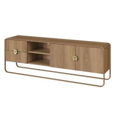 Imagem de Rack Orgânico Luna Artesano 180 cm (larg) em MDP Hanover Duas Gavetas 