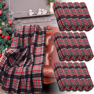 Imagem de Buryeah 15 mantas xadrez vermelho e preto a granel 152 x 127 cm, manta xadrez de búfalo, macio, leve, quente, para sofá, cadeira, cama, escritório, casa, viagens ao ar livre
