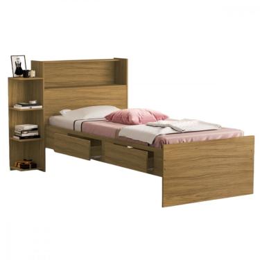 Imagem de Cama de Solteiro 88 Isa com 2 Gavetas e Baú Freijo VJ Móveis