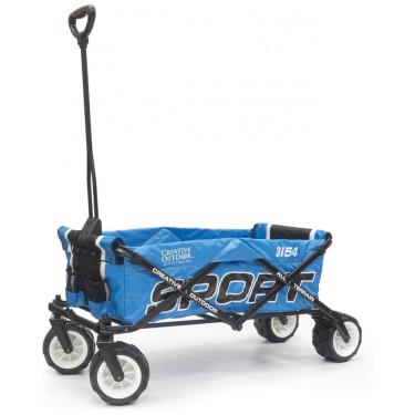 Imagem de Carrinho Dobrável para Camping e Jardim com Rodas para todos os Terrenos, Capacidade 70kg, Creative Outdoor, Azul e Preto