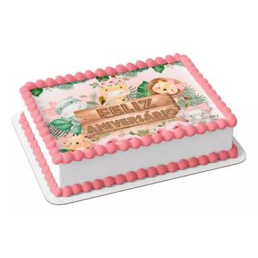 Imagem de Papel arroz para bolo aniversário festa comemoração safari baby cor de