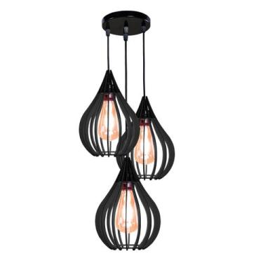 Imagem de Luminária Teto Lustre pendente balcão cozinha sala trio - Shoppingnet,