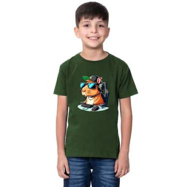 Imagem de Camiseta Infantil Algodão  Estampada Full HD Capivara Gamer - loja din