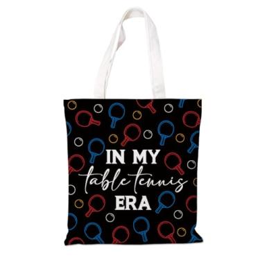 Imagem de Bolsa de lona de tênis de mesa – In My Table Tennis Era, sacola feminina de algodão para amantes de pingue-pongue, presente de jogador de pingue-pongue, sacolas de algodão para trabalho, compras