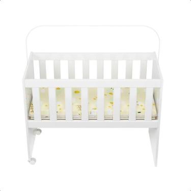 Imagem de Mini Berço De Bebê Chiqueirinho Quarto Infantil Com Ridízios Acompanha