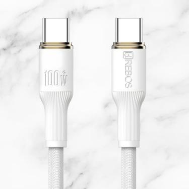 Imagem de Cabo USB C 2m 100W Carregamento Rápido Nylon Trançado Compatível com iPhone 15/16 Plus Pro e Pro Max MacBook Pro iPad Pro Dell XPS Galaxy S25/S24/S23/S22 Ultra e Pixel