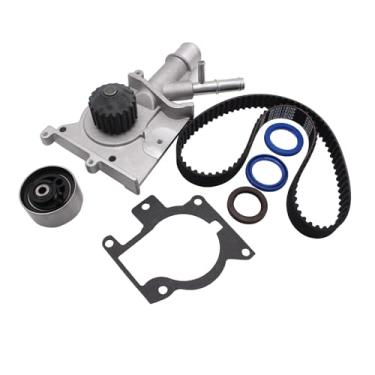 Imagem de 1 conjunto de kit de correia dentada SHLPDFM e conjunto de bomba de água TCKWP283 WP901 TS26283 compatível com 2000 2001 2002 2003 2004 Ford Focus SE LX 2.0L GAS SOHC L4 /P