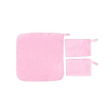 Imagem de Fralda Pano de Boca Babete Bebê Malha Liso com Viés e Prendedor de Chu