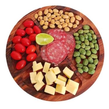 Imagem de Petisqueira de Madeira Grande Funda Redonda Para Petiscos Frios Porções Servir Bar Restaurante Lanchonete