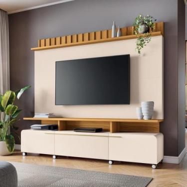 Imagem de Estante Home para TV até 70 Polegadas 2 Portas 1 Gaveta Ripado com Rod