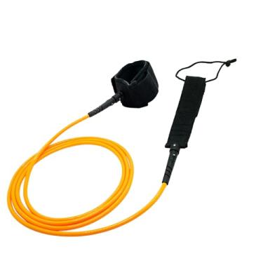 Imagem de AQUBONA Coleira de prancha de surf, corda de perna SUP de 6/7/8/9/10/11/3,7 m, correia ajustável de 7 mm, coleira de surfe reta com bolso para chave