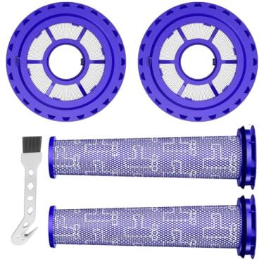 Imagem de 2 conjuntos de filtros pré-motor e filtros HEPA pós-motor para aspiradores de pó Dyson DC41 DC65 DC66 animal, esfera e vários pisos, compare com a peça # 920769-01 e 920640-01