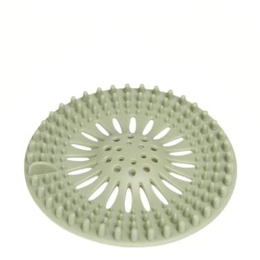 Imagem de Apanhador de cabelo de ralo de silicone em 4 cores - Pacote com várias capas de filtro de pia e chuveiro, protetor de ralo de banheira com malha fina para cabelo, espuma de sabão e detritos (verde)
