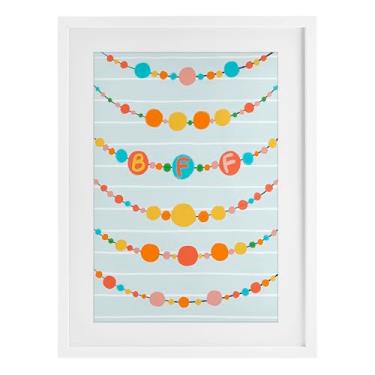 Imagem de Stupell Industries Amizade Beads BFF Impressão emoldurada branca sob vidro, design por Connie Summers, 20 x 14